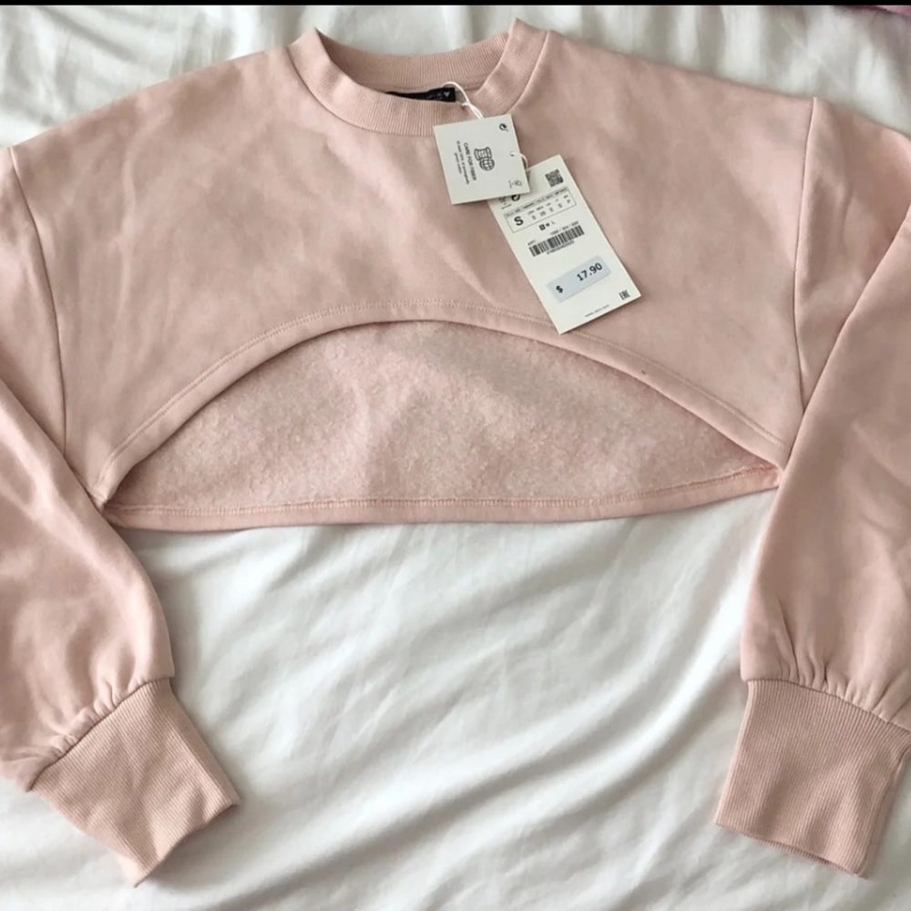 ZARA BRAND NEW CROPPED SWEATSHIRT WITH TAGS